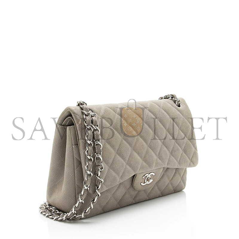 CHANEL CLASSIC JUMBO IN MATTE CAVIAR LEATHER (30*20*9cm)